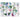 Bullseye Spring Confetti: SPRING: Blue, Green, Aqua, and Pink on Clear Base 90COE