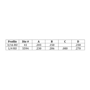 3/16" U Round Lead - 6 ft