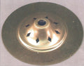 3-3/4" Diamond Vented Stamped Brass Vase Cap with Flange