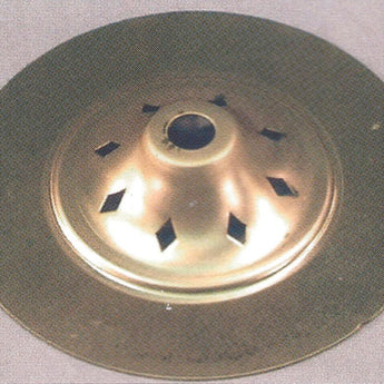 3-3/4" Diamond Vented Stamped Brass Vase Cap with Flange