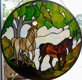 22'' Diameter Horse Scene