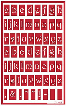 ONO Stencil Set - Lowercase Alphabet 5/8"