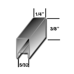 3/8'' U Flat Zinc - 4 ft.