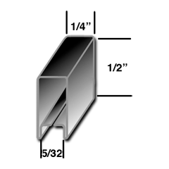 1/2'' U Flat Zinc - 4 ft.