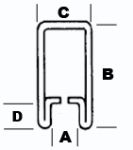 3/4'' U Flat Zinc with 5/32" Channel - 6 ft.