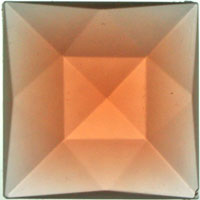 Jewel 25mm Square Faceted - Peach