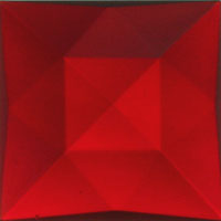 Jewel 25mm Square Faceted - Red