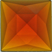Jewel 25mm Square Faceted - Light Amber