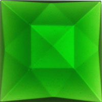 Jewel 25mm Square Faceted - Green