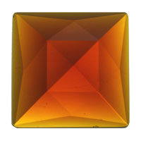Jewel 25mm Square Faceted - Dark Amber