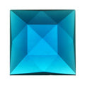 Jewel 25mm Square Faceted - Turquoise