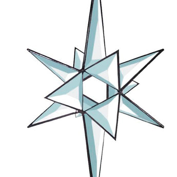 3-D Open Center Star Bevel Cluster, 13-1/2" x 10-1/4", Clear