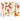 Bullseye Autumn Confetti: Orange, Yellow and Red on White Lacy Base 90COE