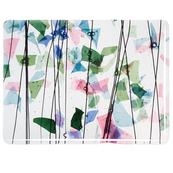 Bullseye Spring Confetti: SPRING: Blue, Green, Aqua, and Pink on Clear Base 90COE