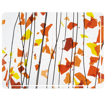 Bullseye Autumn Confetti: Orange, Yellow, and Red on Clear Base 90COE