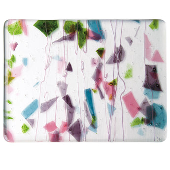 Bullseye Pink/Plum/Grn/Aqua Confetti Fusible 90 COE