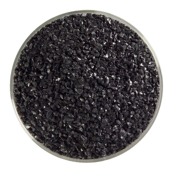 Bullseye Frit, Black - Opalescent (medium) - 4 oz