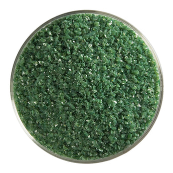 Bullseye Frit, Dark Forest Green - Opalescent (medium) - 4 oz