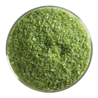 Bullseye Frit, Olive Green - Opalescent (medium) - 4 oz