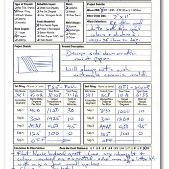 Fusing Log Sheets