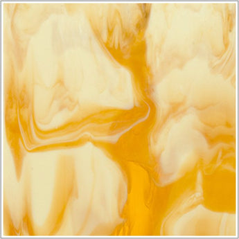 Bullseye French Vanilla Opalescent with Dark Amber Transparent Fusible 90 COE