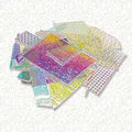 Bullseye Dichroic Crinklized COE90 Clear Scrap
