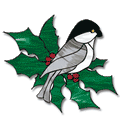 Free Pattern, Chickadee & Holly Branch
