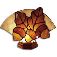 Free Pattern, Leaves & Acorns Fan Lamp