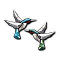 Twin Hummers Bevel Cluster - Blue/Green