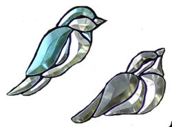 Songbirds Bevel Cluster Set - Light Blue/Bronze, Right Facing (2 cluster set)