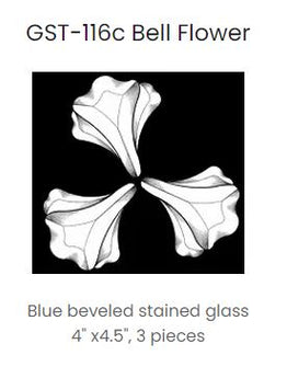 Bell Flower Bevel Cluster - Blue (3 pieces) 4"x4.5"