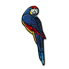 Blue Macaw Bevel Cluster LIMITED SUPPLY (MANY BUBBLES)