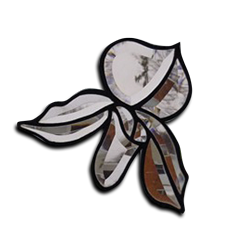 Orchid Bevel Cluster - Peach, Facing Right