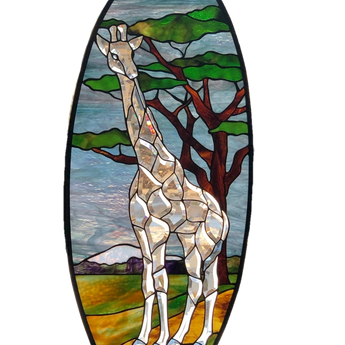GST Bevel Cluster Small Giraffe, brown, clear, grey