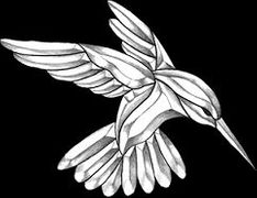 Large Hummingbird Bevel Cluster, Facing Right