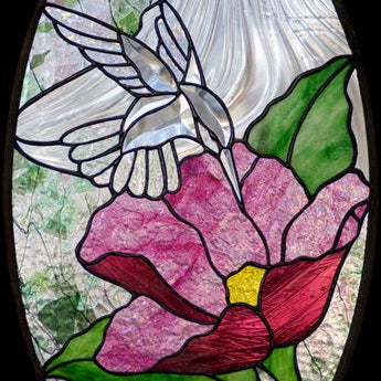 Large Hummingbird Bevel Cluster, Facing Right