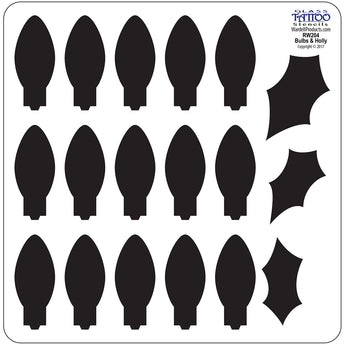 Bulbs & Holly Stencil