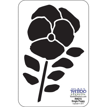 Single Poppy Stencil