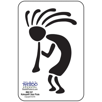 Kokopelli Jazz Flute Stencil