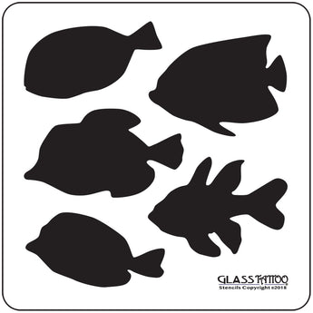 5 Tropical Fish Wafer Stencil