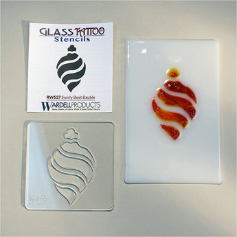 Swirly Pear Bauble Wafer Stenceil