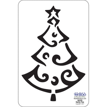 Swirly Tree Stencil