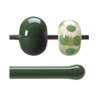 Bullseye Hot Rodz - Dark Forest Green Opalescent, Fusible
