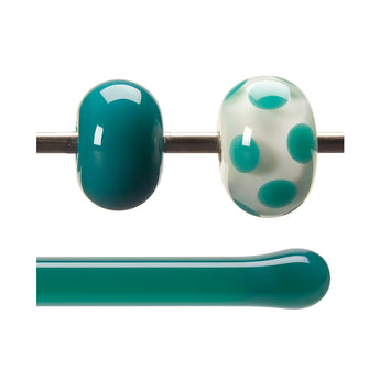 Bullseye Hot Rodz - Teal Green Opalescent, Fusible