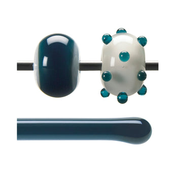 Bullseye Hot Rodz - Aquamarine Blue Transparent, Fusible