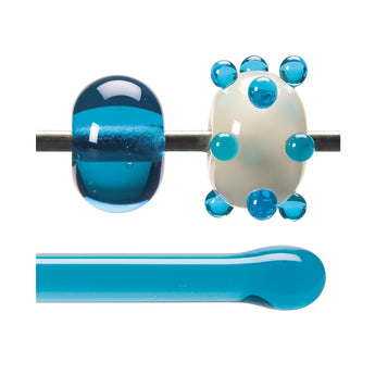 Bullseye Hot Rodz - Turquoise Blue Transparent, Fusible