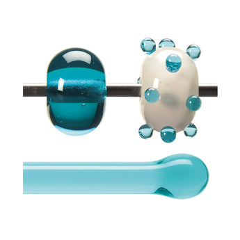 Bullseye Hot Rodz - Light Aquamarine Blue Transparent, Fusible