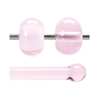Bullseye Hot Rodz - Erbium Pink Tint Transparent, Fusible