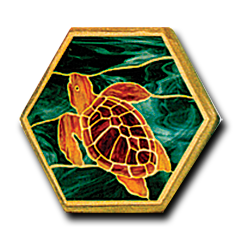 Sea Turtle Mosaic 16'' Hex Pattern