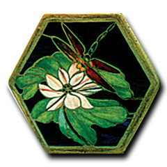 Dragonfly/Lotus Mosaic 16''Hex Pat.